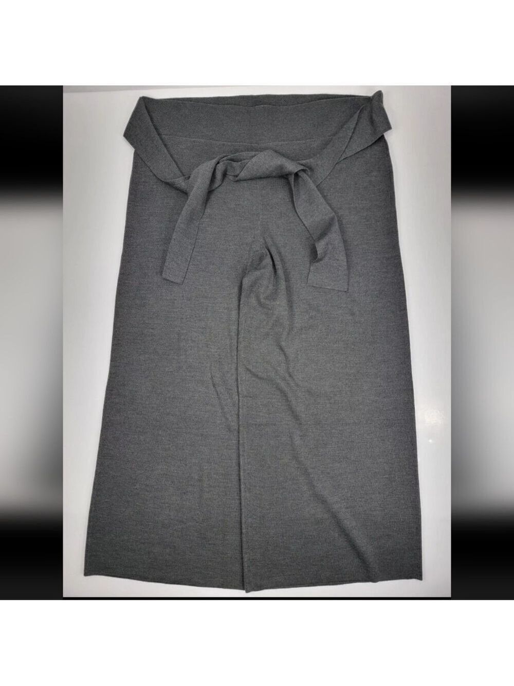NEW Anthropologie Moth Wool Blend Tie Front Knit Wide Leg High Waist Pant XL NWT